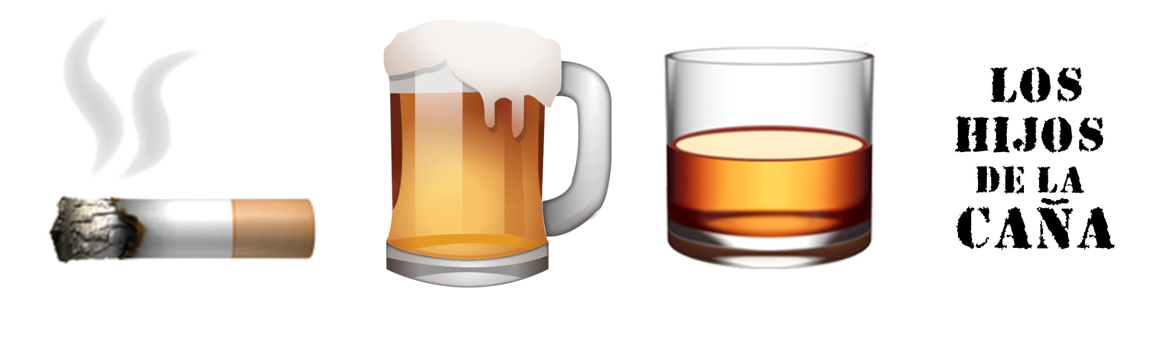Pegatinas Emoji<br/>Cigarrillos,Cerveza y Ron